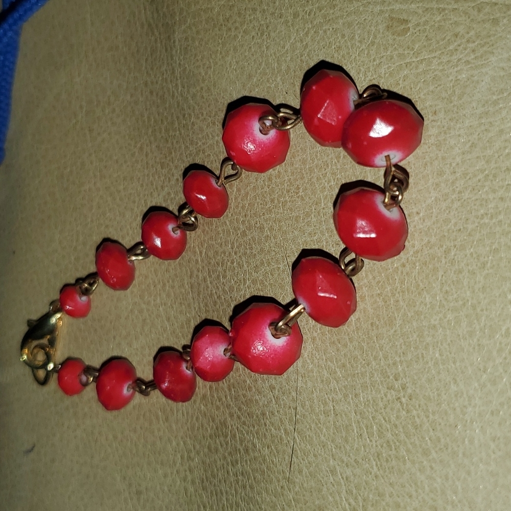 Earthy Red and Blue Bracelet lot - Picture 2 of 11